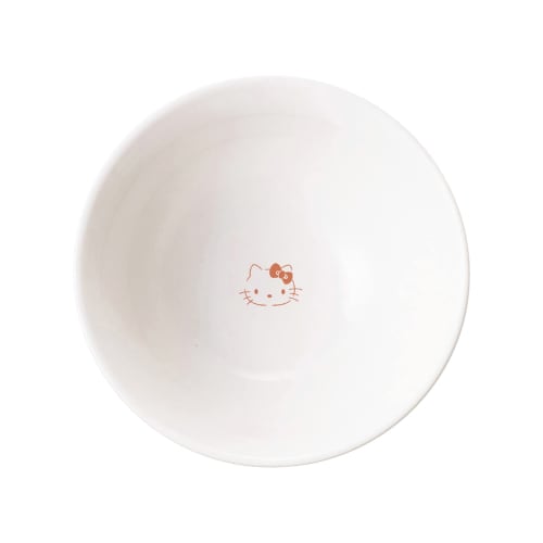 Kanesho Pottery (Kaneshotouki) Hello Kitty Rice Bowl, Children's Dishwasher and Microwave Safe, Kitty Merchandise, 10.5cm, Pink Heart Design, Made In