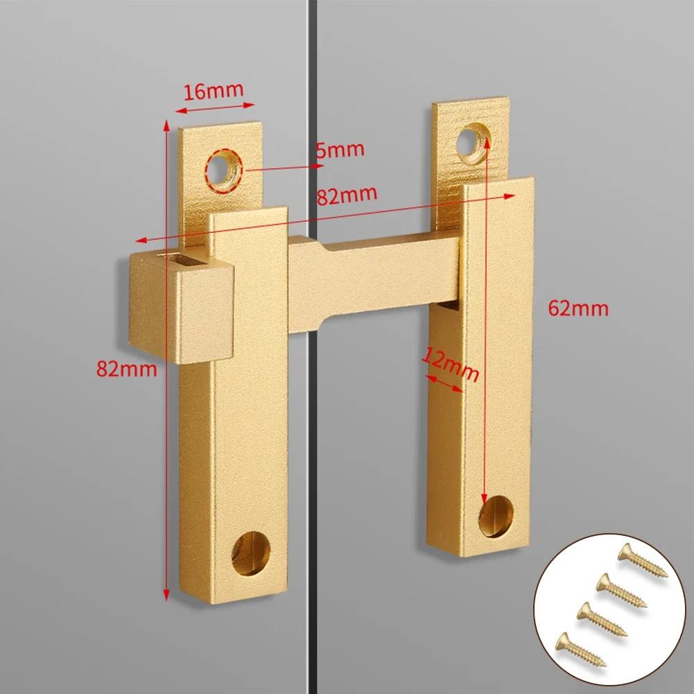 Door Lock Guard Latch Bolt 180 Degree Aluminum Alloy Toggle Latch Sliding Barn Door Lock Anti-theft Hardware Cabinet Latch