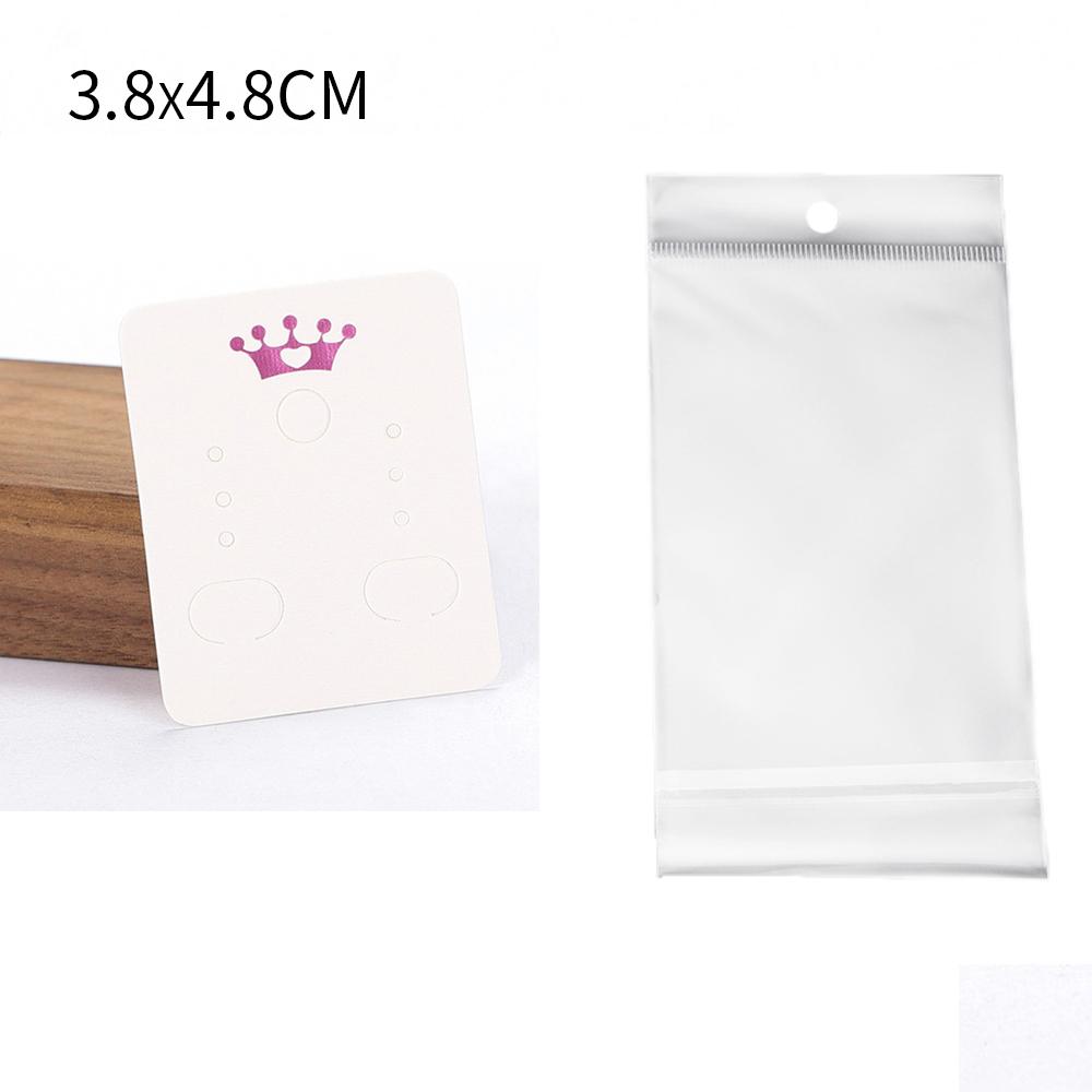50 Jeux de Cartes pour Boucles d'Oreilles et 50 Pièces de Sacs Cartes d'Exposition pour Colliers Boucles d'Oreilles Sacs Auto-adhésifs Carte en Papier Kraft pour Emballage de Bijoux DIY