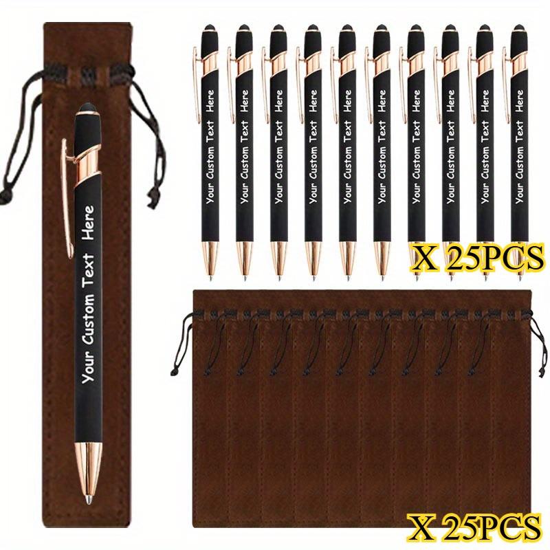 

25Sets Customizable Ballpoint Pens Luxury Soft Touch round Writing Tools with Brown Cases - Includes 25 Pens And 25 Brown Bags