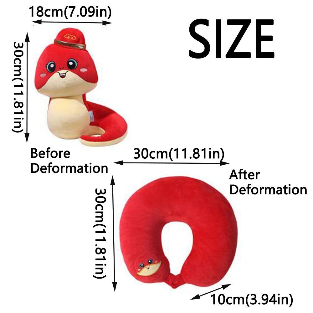 Creative Zodiac Snake Plush Doll Cute Plush Snake Toy Stuffed Neck Pillow  Festival Accessories