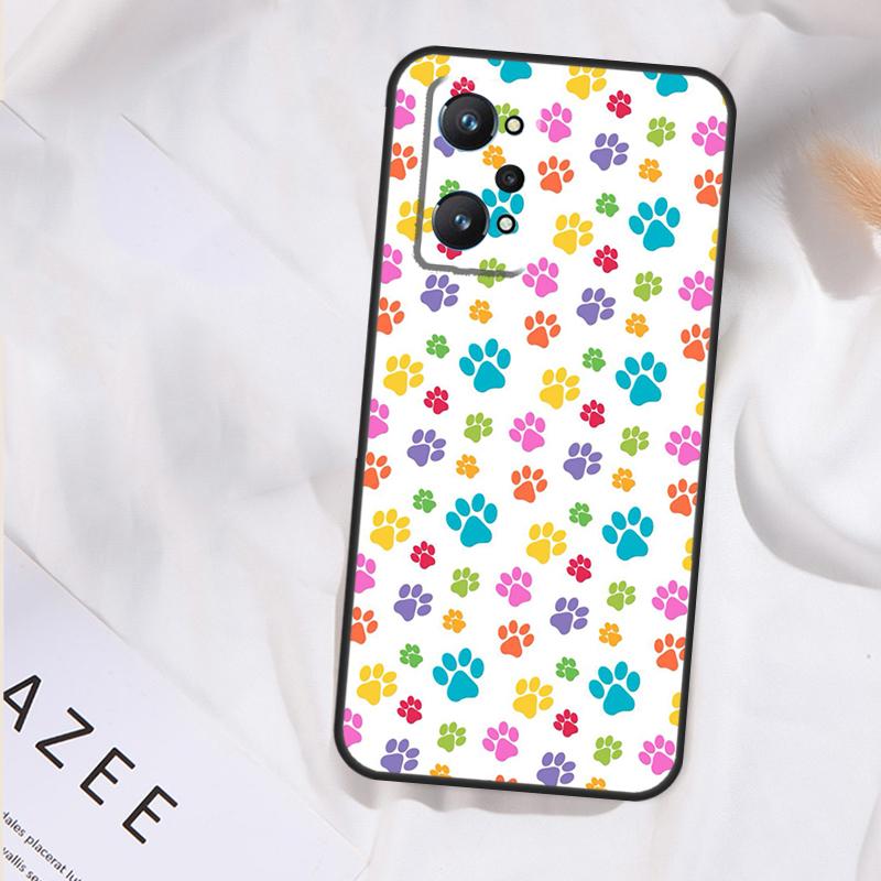 Cat Dog Paws Case For Realme 14 13 12 11 15 Pro Plus GT6 GT7 Pro C55 C51 C35 C33 C61 C65 C67 C63 C71 C75