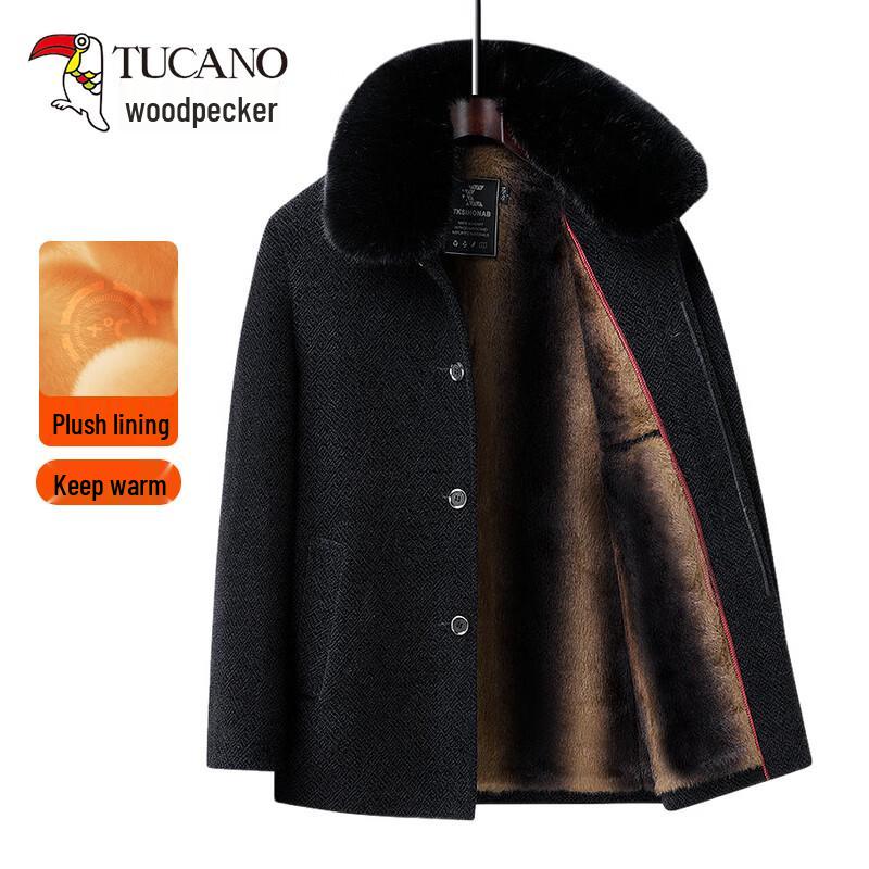 Tucano Men's Fleece-lined Winter Wool Overcoat