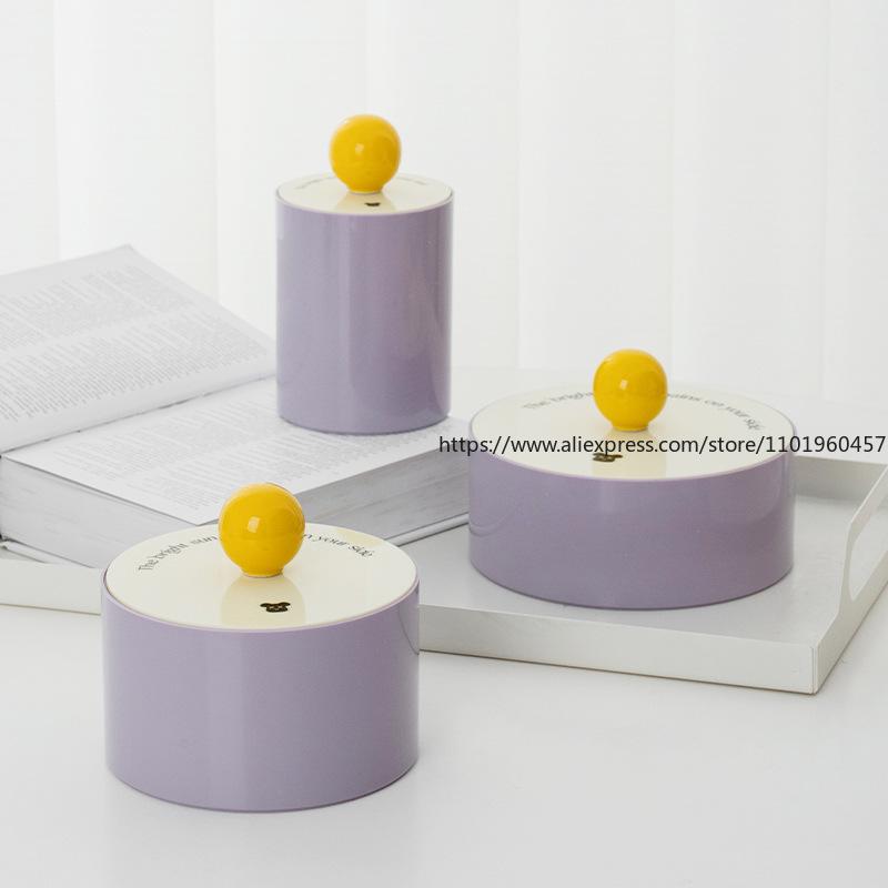 Nordic Ins Jewelry Box Round Ball With Lid Multi Layer Ring Stud Earrings Small Items Storage Jewelry Box