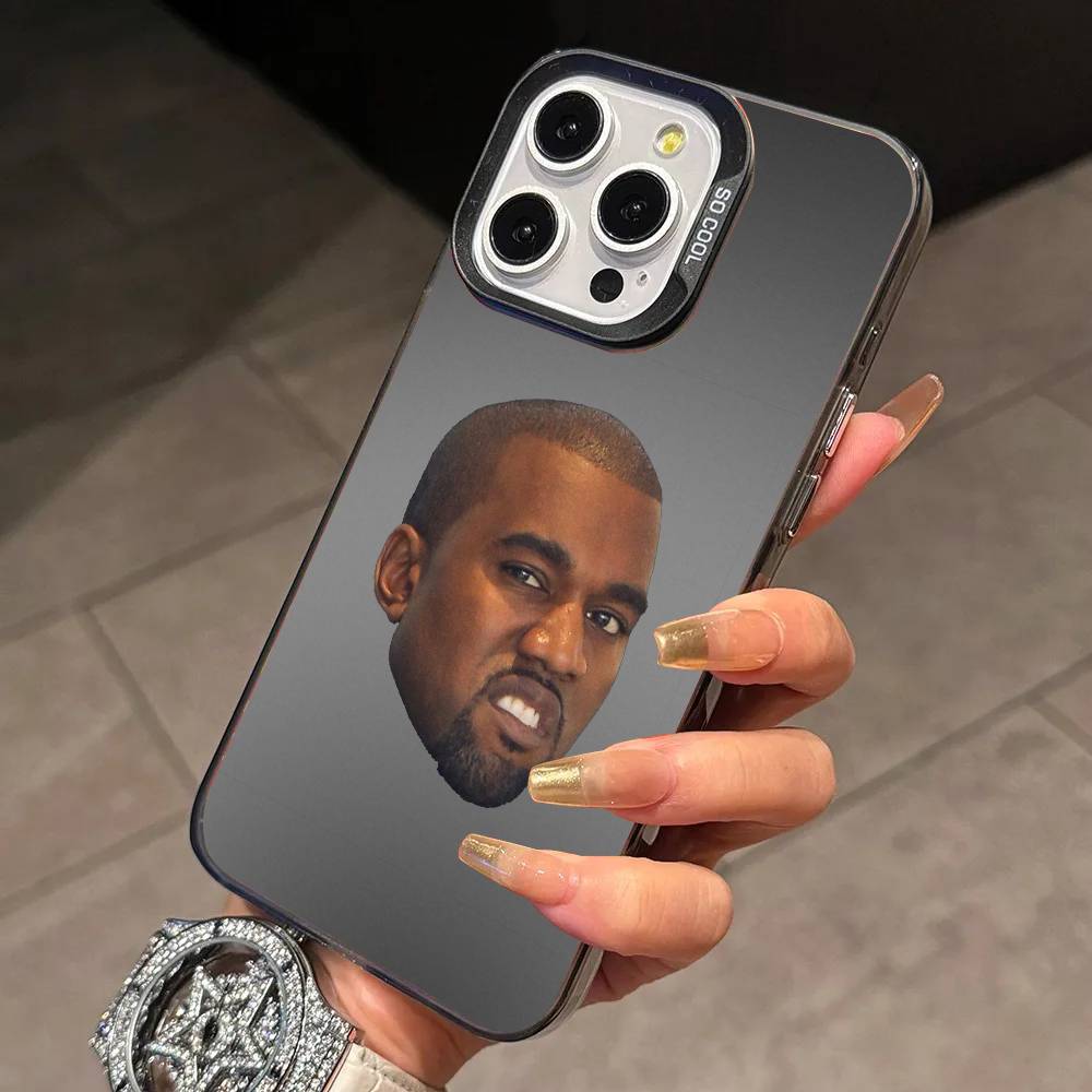 Funny Singer Kanye West Ye Clear Phone Case For iPhone 17,16,15,14,13,12,11 Plus,Pro Max,XS,Colorful Silver Black Cover iPhone17promax