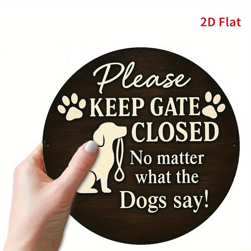 Vintage Dog Silhouette Humorous Round Aluminum Sign