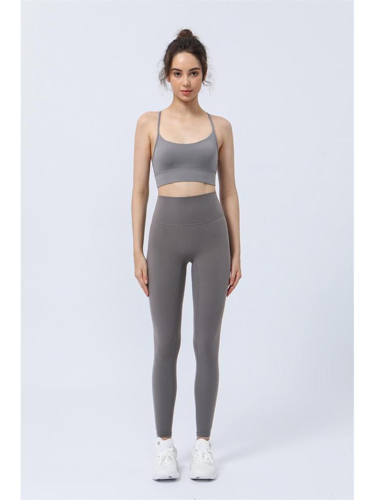 High Waist No-Line Yogahose, Damen Hüfthebend Nude-Feel, Nicht-Pilling Fitness Leggings