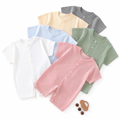 Baby Short Sleeved Jumpsuit Summer Newborn Breathable Mesh Air Conditioning Suit Boys Girls Infant Thin Sleepwear Crawling Suits