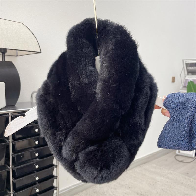 New Designer Gift Luxury Furry Faux Fur Winter Scarf for Women