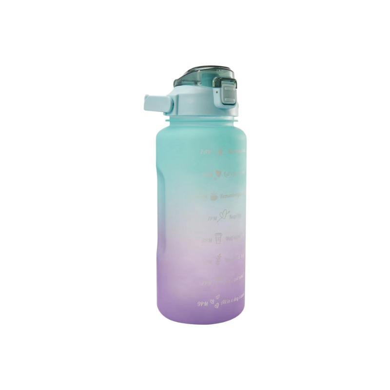 Sports Bottle 2L Gradient Color Large Capacity Straw Cup Frosted Bucket Cup Men's Summer Sports Water Cup