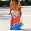 2026 European and American Cross-border Amazon New Wish Summer Loose Women's Temperament Large Size Printing Tie-dye Dress