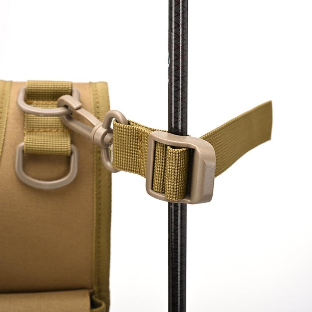 Crossbody Bag Unisex Nylon Multi Pocket Adjustable Strap Outdoor Fishing Travel