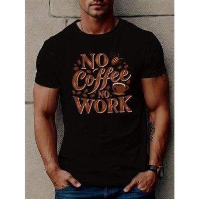 Europäische Größe KEIN KAFFEE KEINE ARBEIT Herren Kurzarm T-Shirt Sommer T-Shirt Top