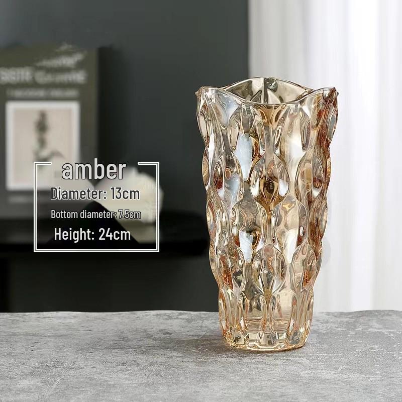 High-End Transparent Glass Crystal Vase for Fresh Flower Arrangements