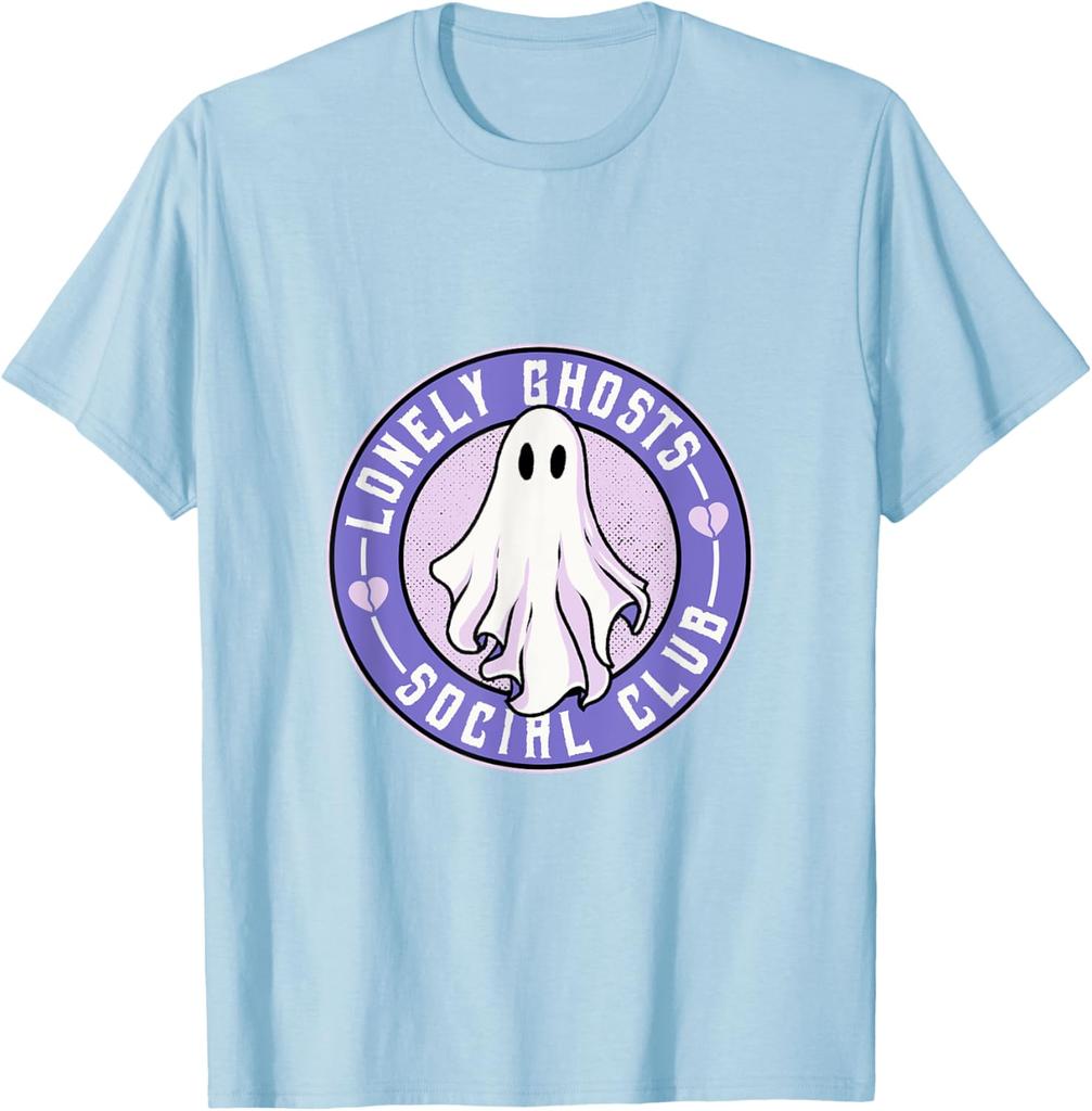 Lonely Ghosts Social Club Introvert Graphic T-Shirt Casual Cotton Short Sleeve Tee for Men