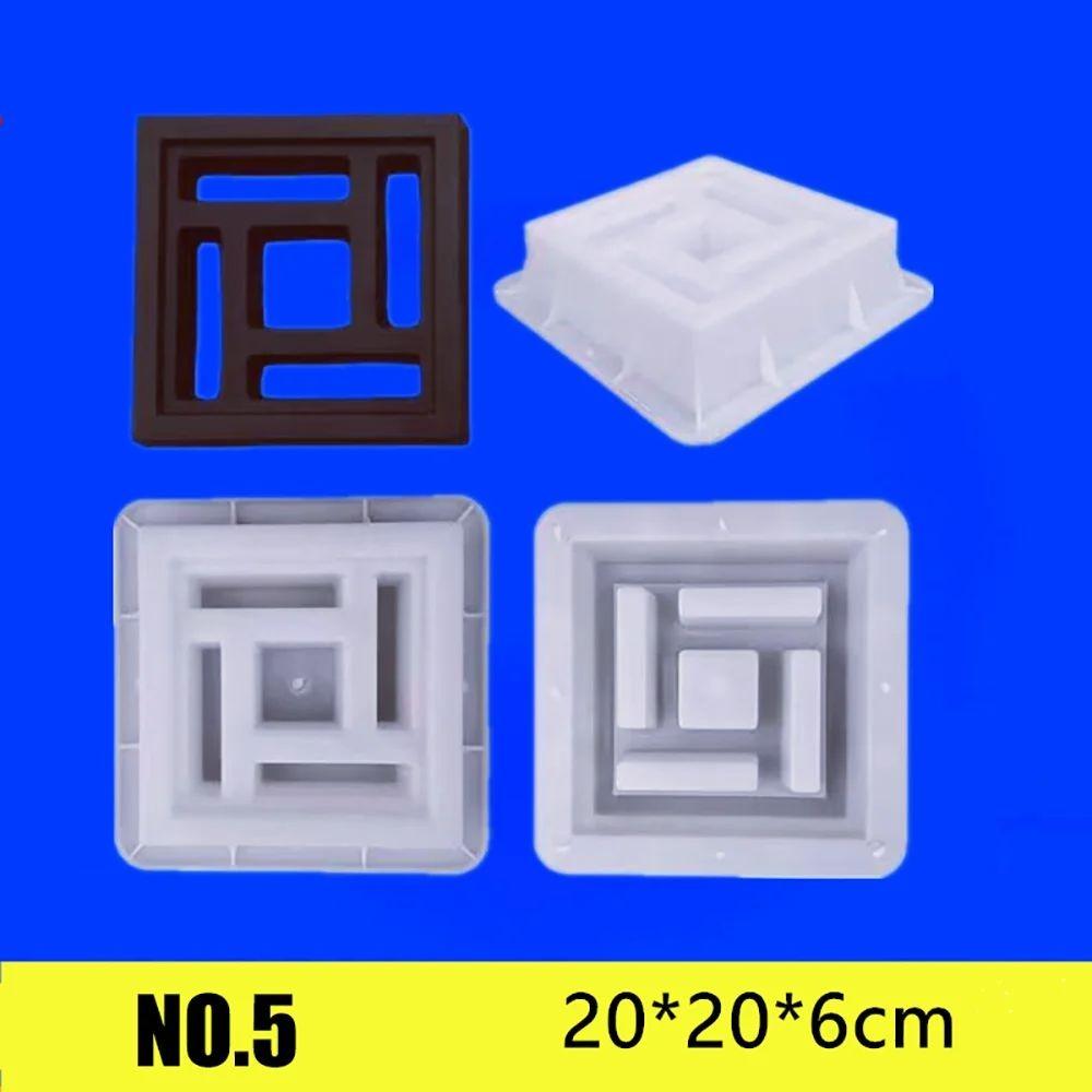 Plastic Holle Baksteenmal 20*20*6cm 3D Beeldhouwerk Cement Antieke Baksteenmal Antislip Vierkante Muursteenmal Rooster Achtergrond