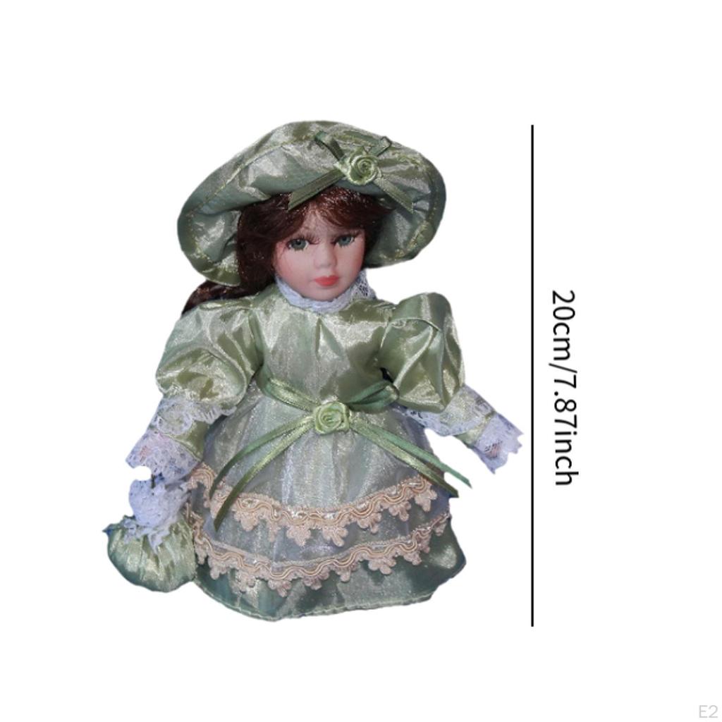 Dress up Porzellan Puppe Weiblich 7,87 Zoll Schöne Altmodische Keramik in