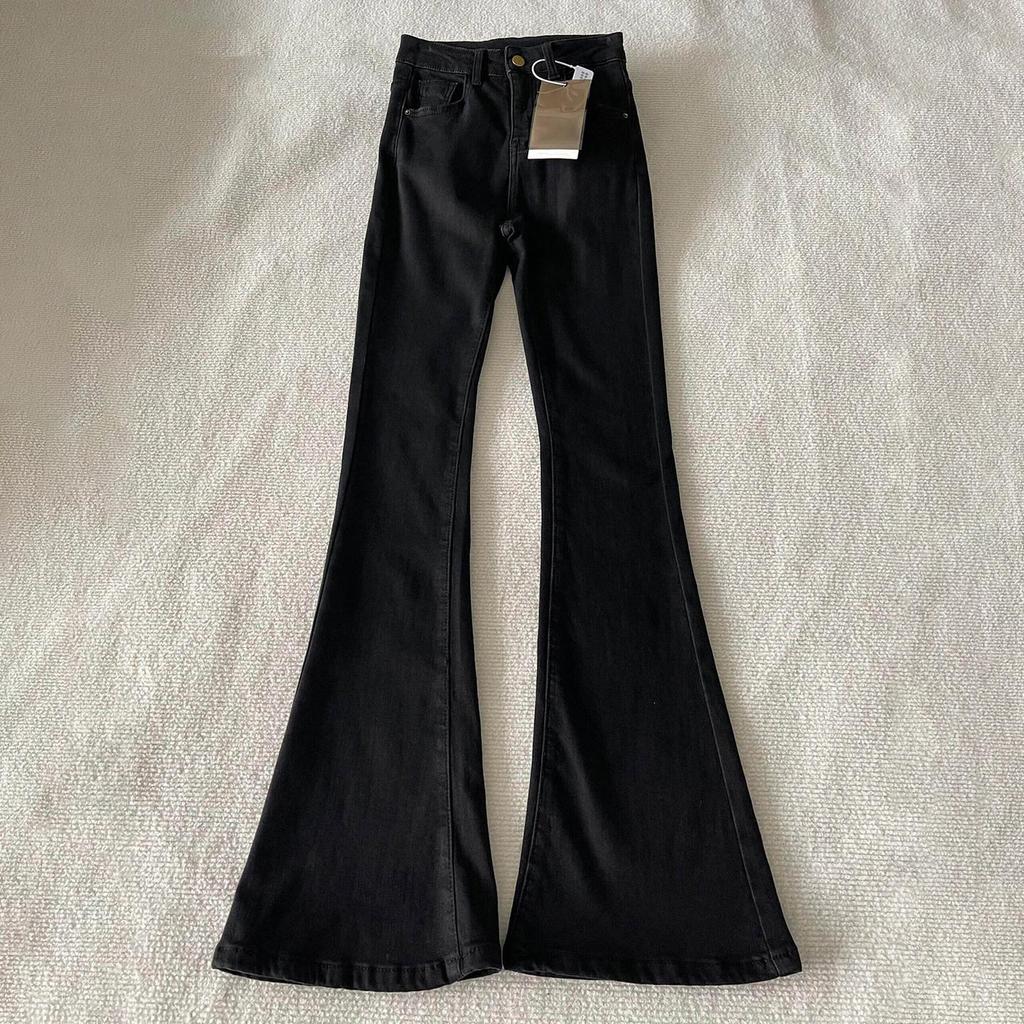 Spring 2026 Retro Blue High-Waisted Slimming Flare Jeans for Women