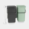 BRABANTIA Poubelle Waste Bin Sort & Go 2 X 12 L - Jade Green & Dark Grey