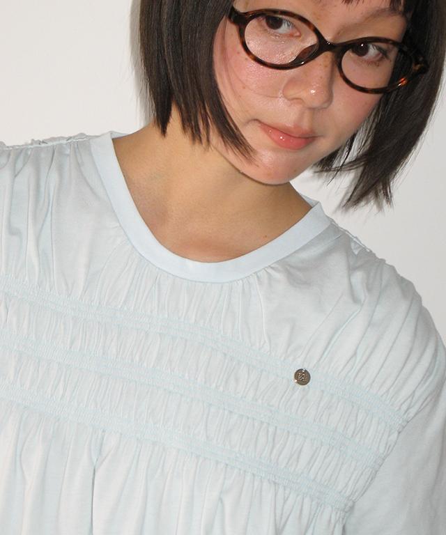 RONRON Smoked Flare T Shirt Soft Blue