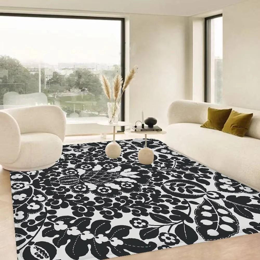 Vibrant Multicolor Floral Area Mat - Non-Slip Polyester Mat, Large Size Home Decor Rugs for Living Room, Durable Floor Covering