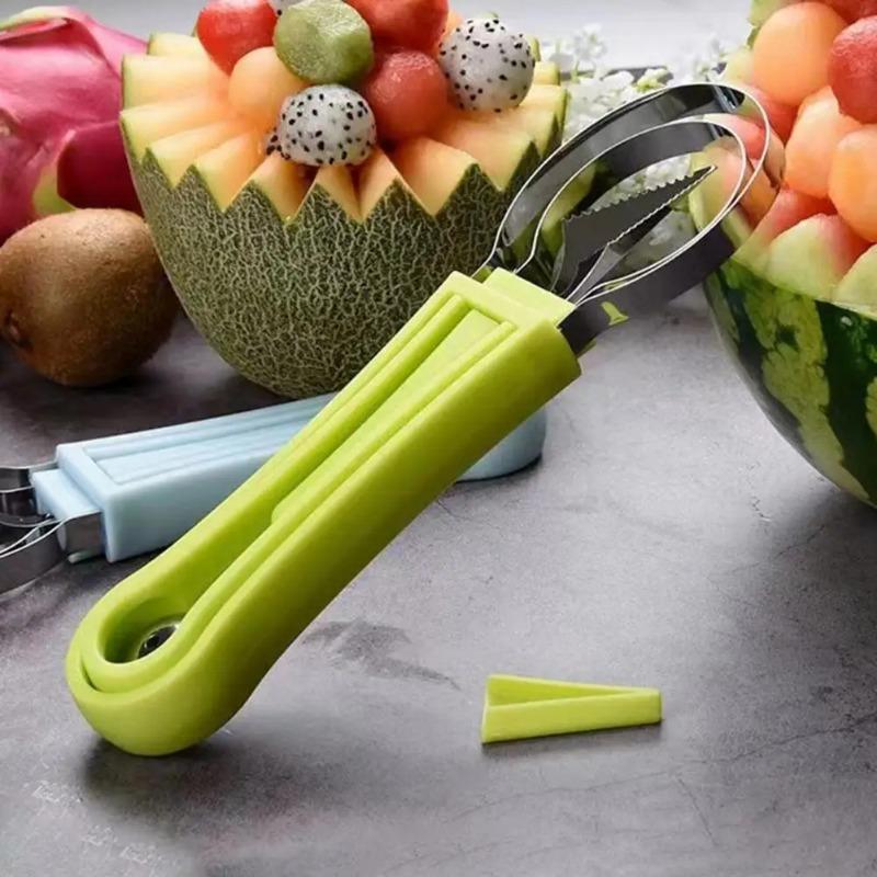 Edelstahl Obstschneider 4-in-1 Melonenlöffel Spülmaschinenfest Küchenhelfer Schnitzwerkzeuge für Wassermelone Cantaloupe