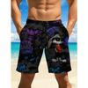 Men's Quick-drying Breathable Board Shorts In a Colorful Print with an Elasticated Waist, Drawstring and Pockets, Perfect for the Beach