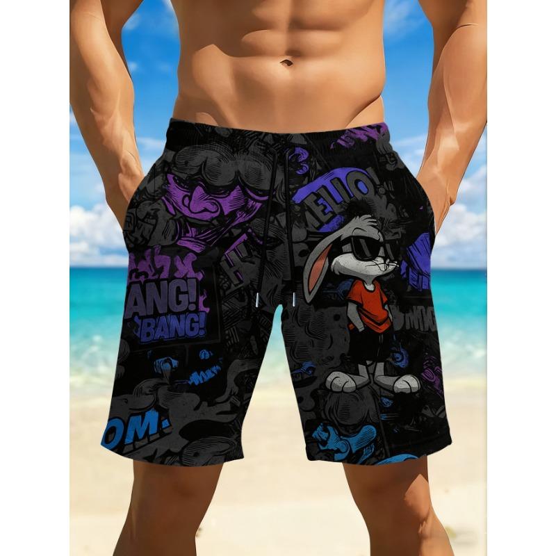 Men's Quick-drying Breathable Board Shorts In a Colorful Print with an Elasticated Waist, Drawstring and Pockets, Perfect for the Beach