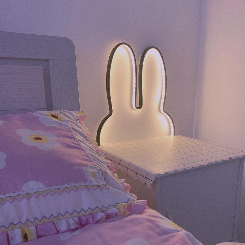 Rabbit Night Lights USB Powered LED Lamp Cute Animal LED Night Lamp Kids Baby Beside Table Lamp Bedroom Nightlight Holiday Gifts