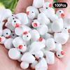 100Pcs Cartoon Cute Mini Luminous Little Duck Home Decor Resin Crafts Miniatures Ornaments Kawaii Desktop Decoration Gifts