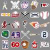 50-Piece Baseball Sports Luggage & Laptop Stickers - Trendy Graffiti Designs for Cars & Décor
