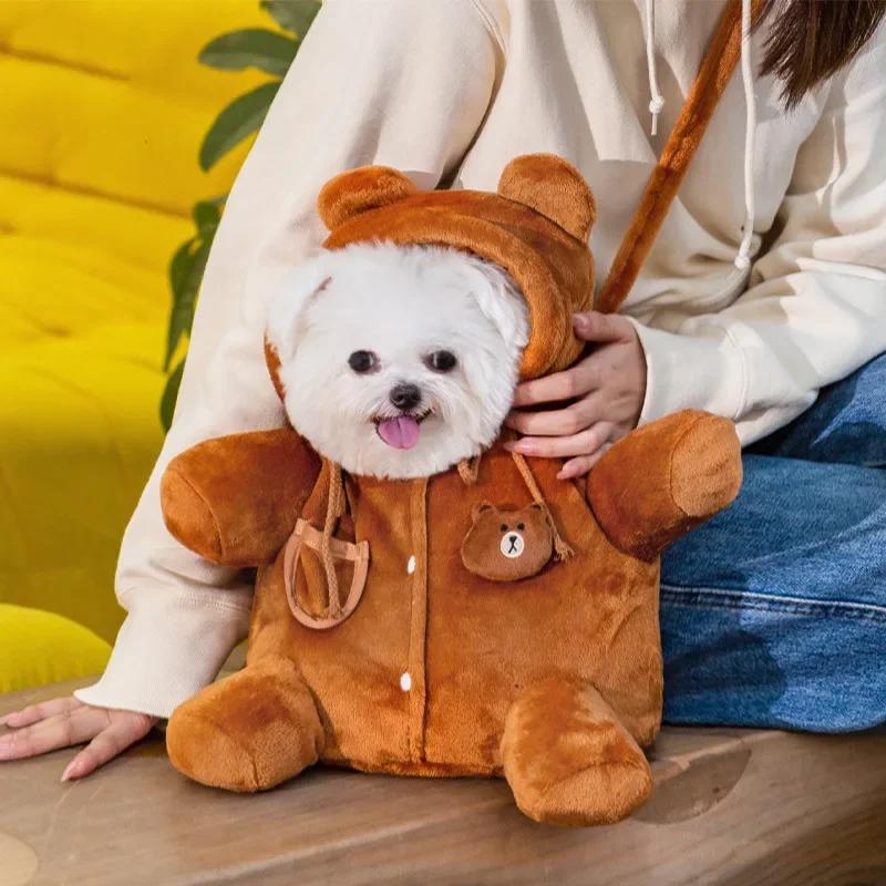 Hundetransporttasche Katzentransporttasche Herbst und Winter Warm und Winddicht Niedliche Umhängetasche Katzenrucksack Haustierbedarf