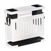 Kitchen Knives Chopstick Rack with Draining Tray Wall Mounted Multifunctional Utensil Knives Holder Organizer White