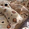 Cartoon Thickened Milk Fleece Bed Four-Piece Set Fleece Coral Fleece Children'S Bed Single Quilt Cover Three-Piece Set Mattress Bedding