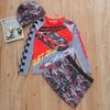 2026 Boys' Long Sleeve Racing Print Swimsuit with UPF50+ Sun Protection
