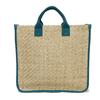 Used 9539 ME MYSELF & I Tote Bag 605831 7924 Emerald Green TIFFANY & Co. Blue Green White Logo Straw Natural Kids from