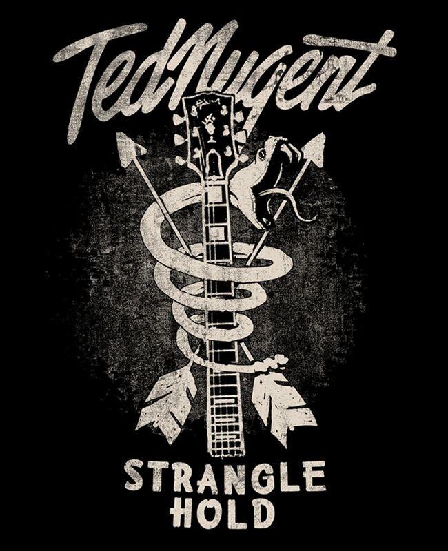 Vintage Ted Nugent - Stranglehold Bavlněné Černé Plná Velikost Unisex Tričko TU205