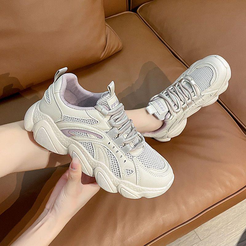 

Модные женские туфли для пап: Универсальные, на толстой подошве, увеличивающие рост, повседневные спортивные кроссовки для весны и осени. 35 (Runs small, order one size up) фиолетовый