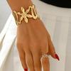Adjustable Sunflower Bracelet and Ring Set - European/American Trend, 2-Piece