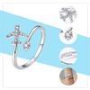 WOSTU Adjustable Rings Real 925 Silver Stackable Engagement Zircon Open Size Rings For Women Female Original Jewelry