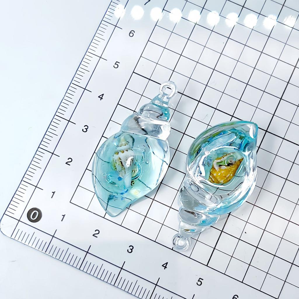 DW91 5pcs Transparent Luminous Acrylic Conch Charms Colorful Pendant DIY Jewelry Making Necklace Earrings Keychain Accessories