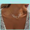 Stylish Geometric Pendant Necklace For Women Elegant Aluminum Chain Jewelry Gift