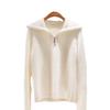 Women's Cashmere Half Zip Polo Neck Long Sleeve Sweater - Autumn/Winter Casual Fashion Knitwear