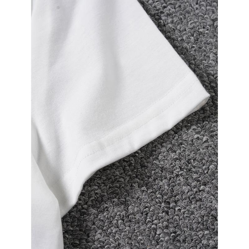 European size A Comfortable Short-Sleeve Round-Neck T-Shirt Featuring a Print of The Italian Coastline, Made from Soft Fabric