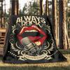 1pc Rock and Roll Outdoor Flannel Blanket, Lightweight Warm Cozy for Travel Camping Office Soft Polyester Fabric
