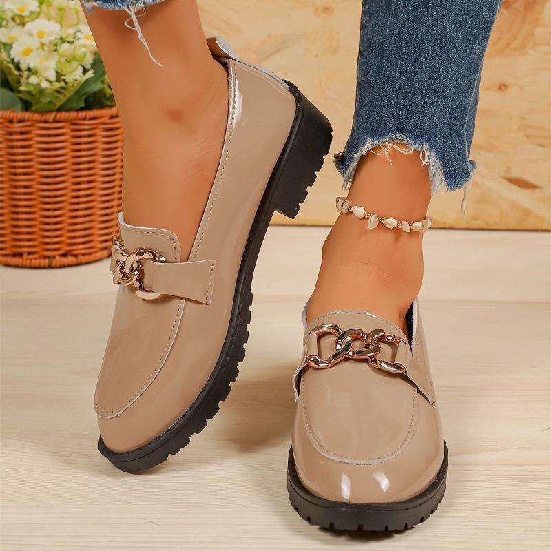 New Plus-size Women's Metal One-foot Flat Shallow Shoes