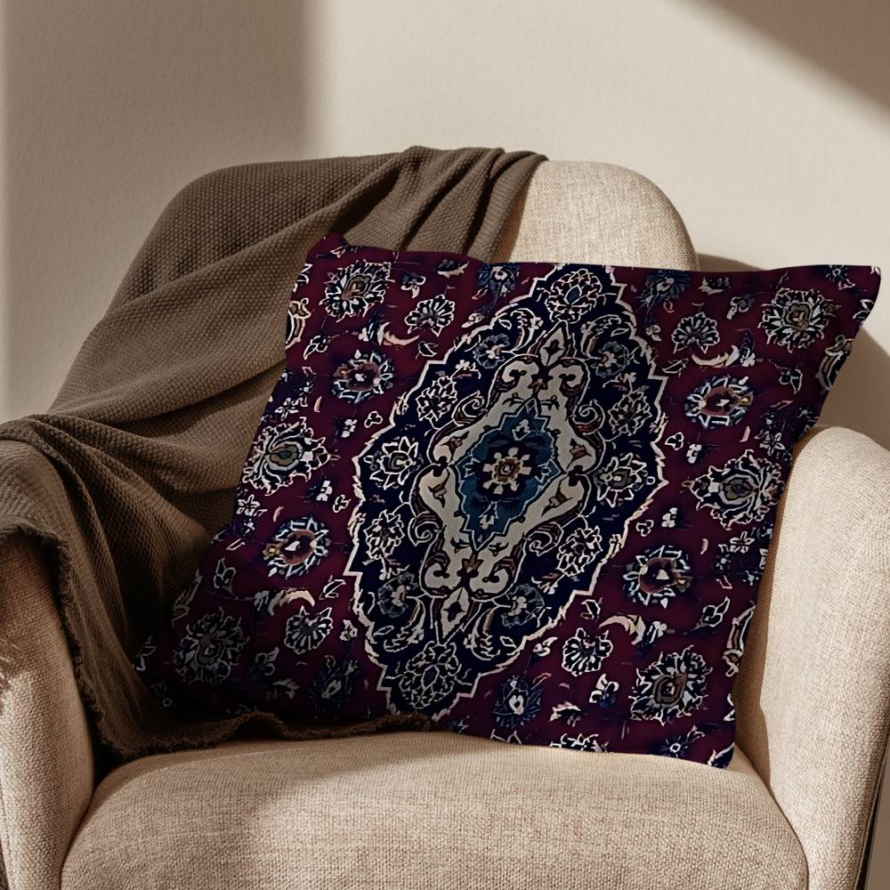 Persian Rug Iranian Carpet Pillow Case Square DoubleSided Printing Short Plush Sofa Cushion Cover Bedroom Bedside Pillow
