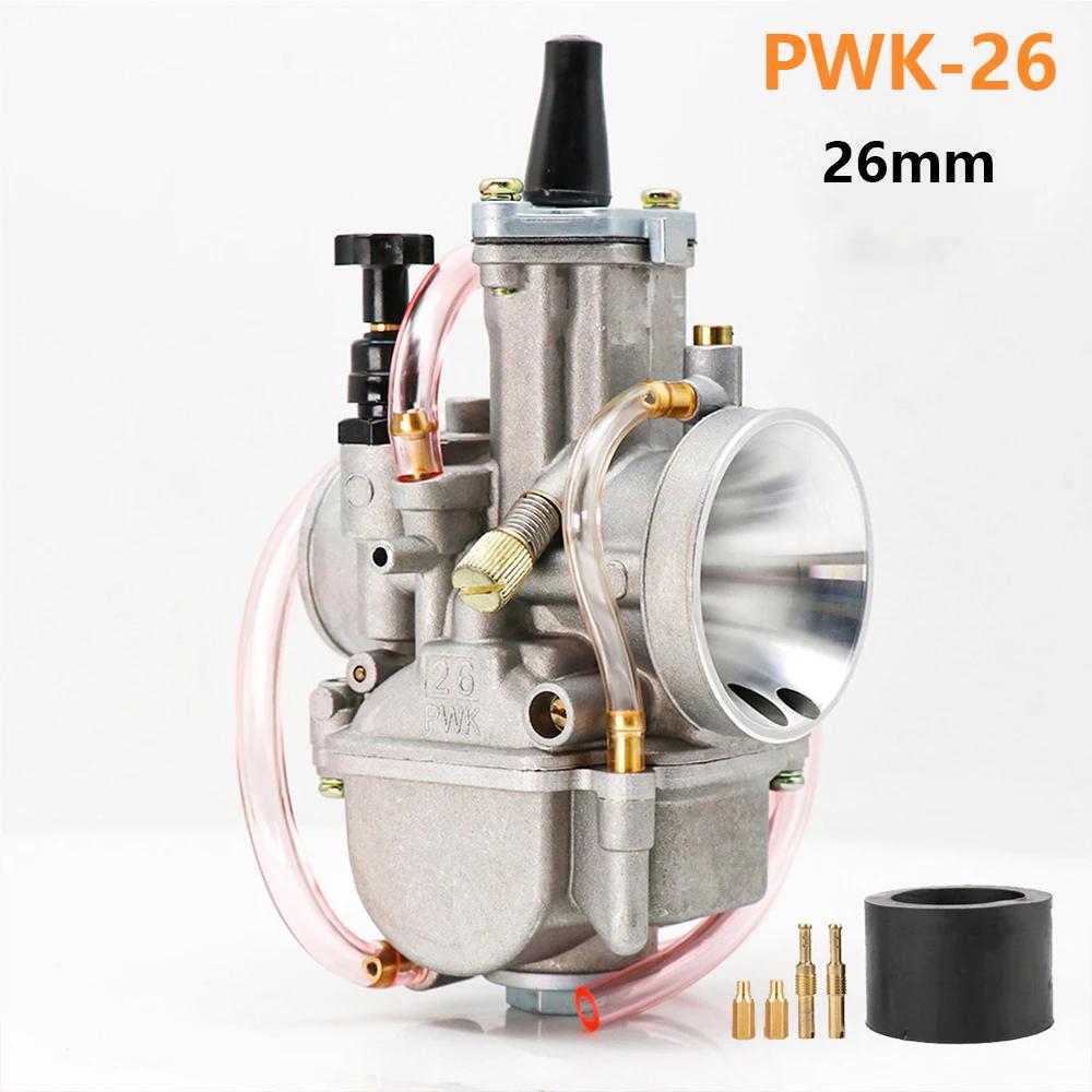 PWK Carburetor With Power Jet For Keihin 2T 4T ATV Quad Go Kart 75-250cc Universal Motorcycle PWK 24 26 28 30 32 34mm Carburetor PWK-26