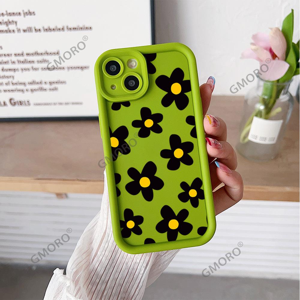 South East Asia Full Screen Black Flower Mobile Phone Case iPhone17 Girls High Value Apple 16pm Silicone Case