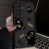 Lovely Black Cat Silicone Case For Samsung Galaxy S25 Ultra S24 S23 S22 Plus S21 FE S20 A55 A54 A15 A35 Shockproof Soft Cover